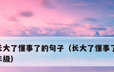 长大了懂事了的句子，长大了懂事了的句子一年级