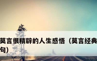 莫言很精辟的人生感悟，莫言经典语录100句