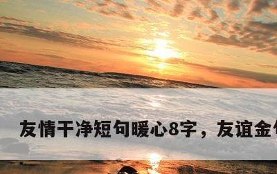 友情干净短句暖心8字，友谊金句简短