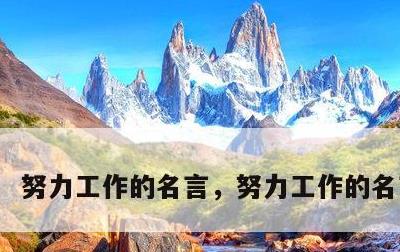 努力工作的名言，努力工作的名言精选