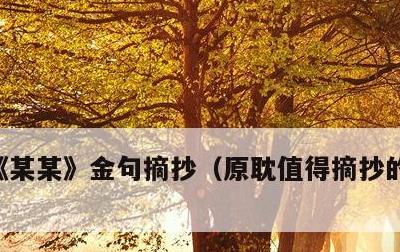 《某某》金句摘抄，原耽值得摘抄的神仙句子