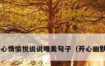 心情愉悦说说唯美句子，开心幽默的句子