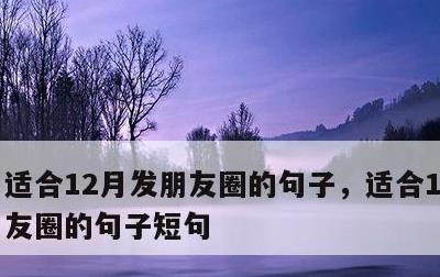 适合12月发朋友圈的句子，适合12月发朋友圈的句子短句