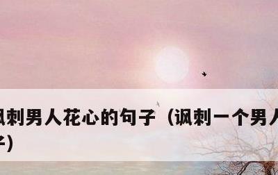 讽刺男人花心的句子，讽刺一个男人花心的句子