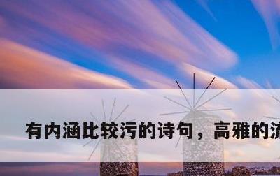 有内涵比较污的诗句，高雅的流氓话