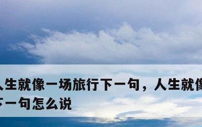 人生就像一场旅行下一句，人生就像一场旅行下一句怎么说