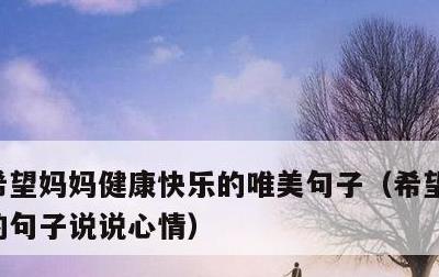 希望妈妈健康快乐的唯美句子，希望妈妈健康的句子说说心情