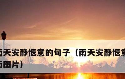 雨天安静惬意的句子，雨天安静惬意的句子下雨图片