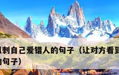 讽刺自己爱错人的句子，让对方看到忽然心疼的句子