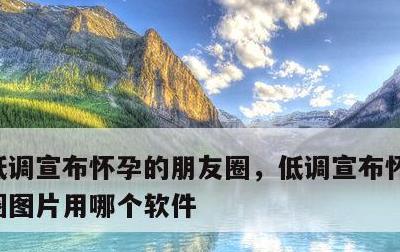 低调宣布怀孕的朋友圈，低调宣布怀孕的朋友圈图片用哪个软件