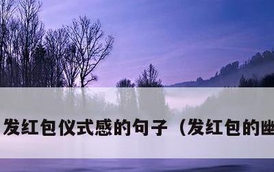 发红包仪式感的句子，发红包的幽默短句