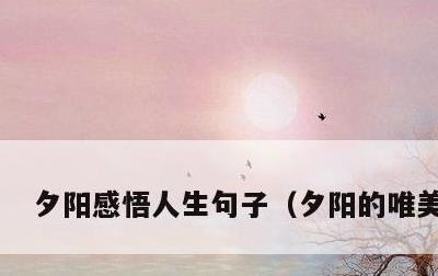 夕阳感悟人生句子，夕阳的唯美句子