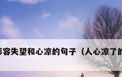 形容失望和心凉的句子，人心凉了的伤感说说