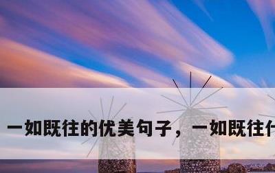 一如既往的优美句子，一如既往什么意思