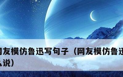 网友模仿鲁迅写句子，网友模仿鲁迅写句子怎么说
