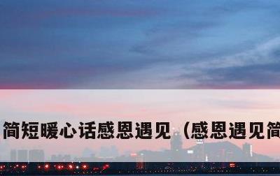 简短暖心话感恩遇见，感恩遇见简短精辟