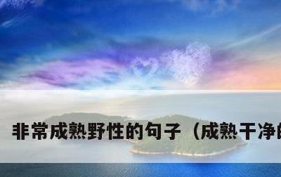 非常成熟野性的句子，成熟干净的句子