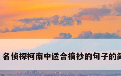 名侦探柯南中适合摘抄的句子的简单介绍