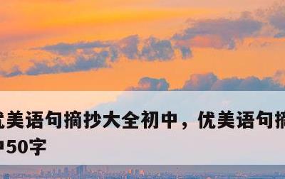 优美语句摘抄大全初中，优美语句摘抄大全初中50字