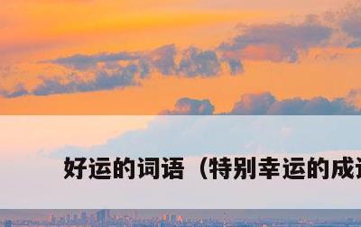 好运的词语，特别幸运的成语