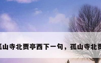 孤山寺北贾亭西下一句，孤山寺北贾亭西全诗