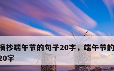 摘抄端午节的句子20字，端午节的佳句美句20字
