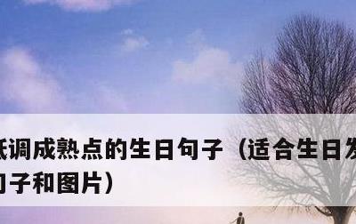低调成熟点的生日句子，适合生日发朋友圈的句子和图片