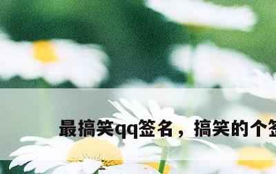 最搞笑qq签名，搞笑的个签