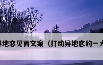 异地恋见面文案，打动异地恋的一大段暖心话