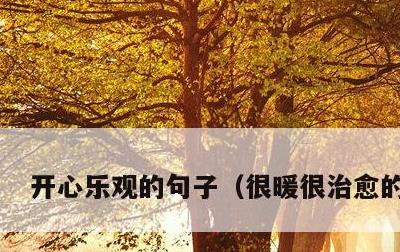 开心乐观的句子，很暖很治愈的短句