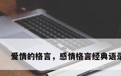 爱情的格言，感情格言经典语录大全