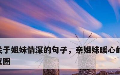 关于姐妹情深的句子，亲姐妹暖心的句子发朋友圈