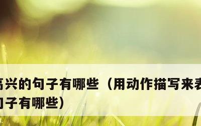 高兴的句子有哪些，用动作描写来表现高兴的句子有哪些