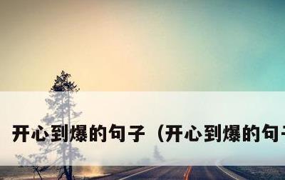 开心到爆的句子，开心到爆的句子短句