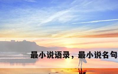 最小说语录，最小说名句