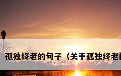 孤独终老的句子，关于孤独终老的句子