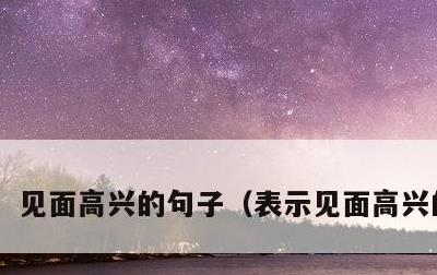 见面高兴的句子，表示见面高兴的诗词