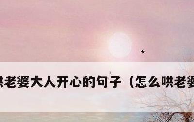 哄老婆大人开心的句子，怎么哄老婆大人开心