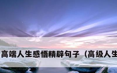 高端人生感悟精辟句子，高级人生的感悟