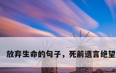 放弃生命的句子，死前遗言绝望的句子