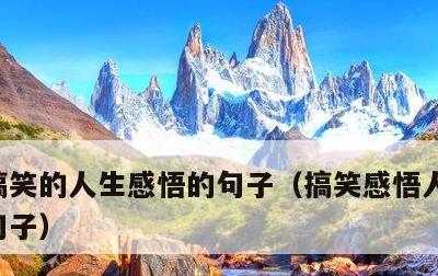 搞笑的人生感悟的句子，搞笑感悟人生的经典句子