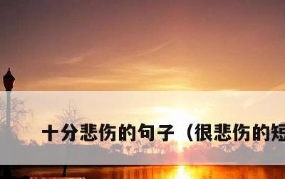 十分悲伤的句子，很悲伤的短句