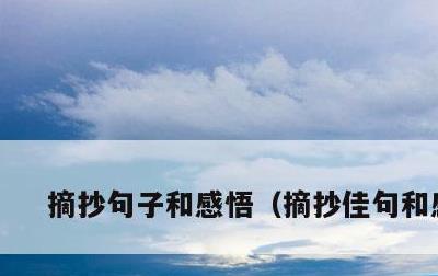 摘抄句子和感悟，摘抄佳句和感受