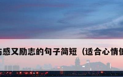 伤感又励志的句子简短，适合心情低落的句子