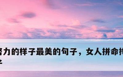 努力的样子最美的句子，女人拼命挣钱经典句子