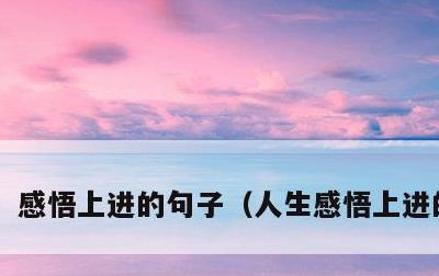 感悟上进的句子，人生感悟上进的句子