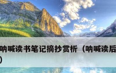 呐喊读书笔记摘抄赏析，呐喊读后感800字