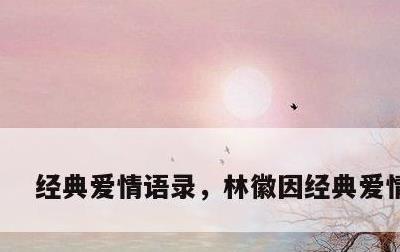 经典爱情语录，林徽因经典爱情语录