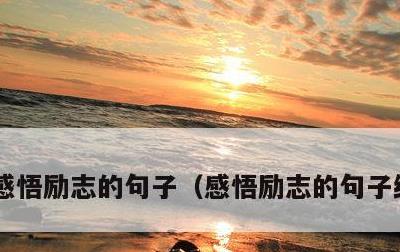 感悟励志的句子，感悟励志的句子经典语句