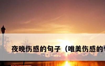 夜晚伤感的句子，唯美伤感的句子